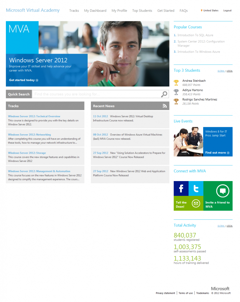home page accademia Microsoft